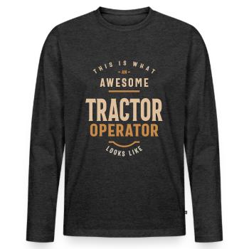 Tractor Operator - Men's Premium Organic Long Sleeve Shirt - heather anthracite - Front - Nico (187cm)