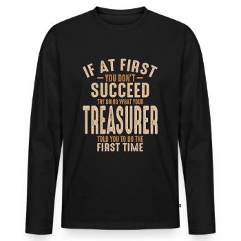 Treasurer - Men's Premium Organic Long Sleeve Shirt - black - Front - Nico (187cm)