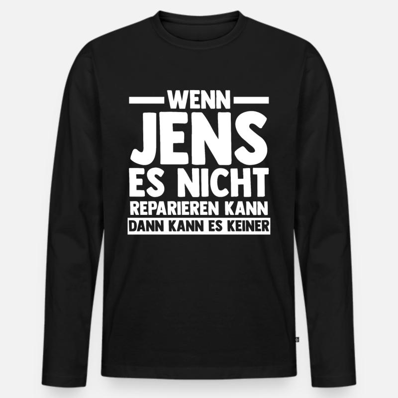 Jens - Männer Premium Bio Langarmshirt - Schwarz