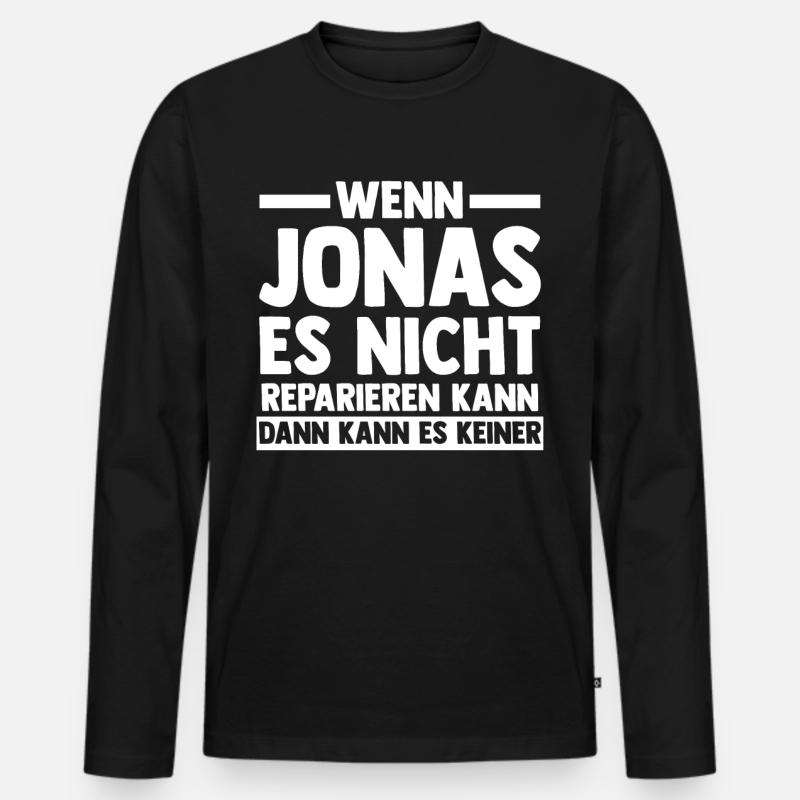 Jonas - Männer Premium Bio Langarmshirt - Schwarz