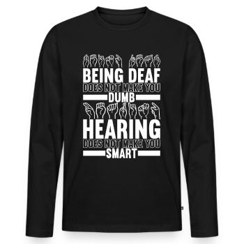 Sourds sourds muets sourds - T-shirt manches longues Premium bio Homme - noir - Devant - Nico (187cm)