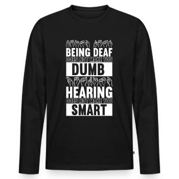 Sourds sourds muets sourds - T-shirt manches longues Premium bio Homme - noir - Devant - Nico (187cm)