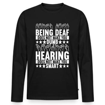 Sourds sourds muets sourds - T-shirt manches longues Premium bio Homme - noir - Devant - Nico (187cm)
