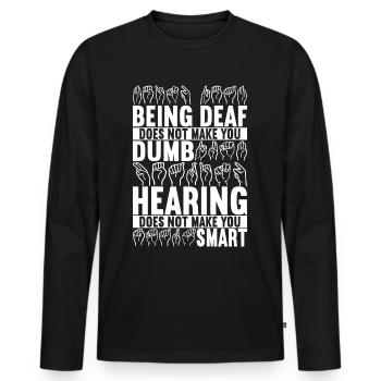 Sourds sourds muets sourds - T-shirt manches longues Premium bio Homme - noir - Devant - Nico (187cm)