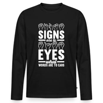 Sourds sourds muets sourds - T-shirt manches longues Premium bio Homme - noir - Devant - Nico (187cm)