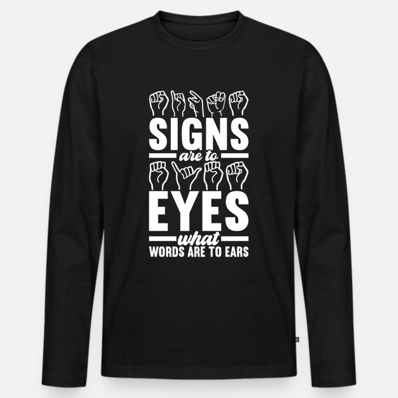 Deaf Deaf Mute Deaf - Men's Premium Organic Long Sleeve Shirt - black