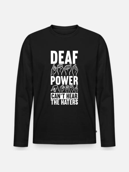 Deaf Deaf Mute Deaf - Men's Premium Organic Long Sleeve Shirt - black