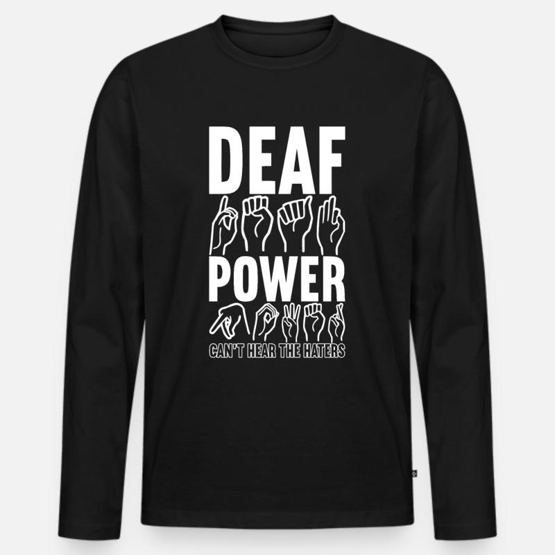 Deaf Deaf Mute Deaf - Men's Premium Organic Long Sleeve Shirt - black
