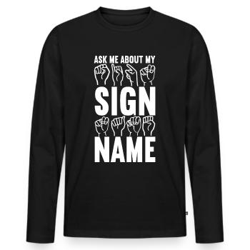 Sourds sourds muets sourds - T-shirt manches longues Premium bio Homme - noir - Devant - Nico (187cm)