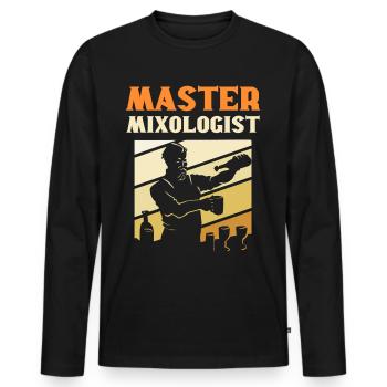 Master Mixologist Bartender Barkeeper - Men's Premium Organic Long Sleeve Shirt - black - Front - Nico (187cm)