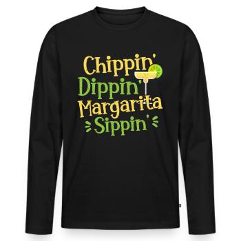 Chippin' Dippin' Margarita Sippin' Margarita Drink - T-shirt manches longues Premium bio Homme - noir - Devant - Nico (187cm)