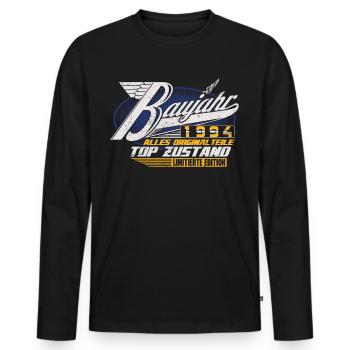Baujahr 1994 Geburtstag Geschenk Geburtsjahr 1994 - Männer Premium Bio Langarmshirt - Schwarz - Vorne - Nico (187cm)