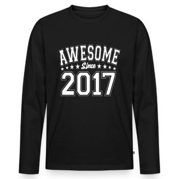 Awesome Since 2017 Birthday 2017 Vintage 2017 - Men's Premium Organic Long Sleeve Shirt - black - Front - Nico (187cm)