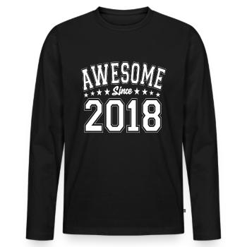 Awesome Since 2018 Birthday 2018 Vintage 2018 - Men's Premium Organic Long Sleeve Shirt - black - Front - Nico (187cm)