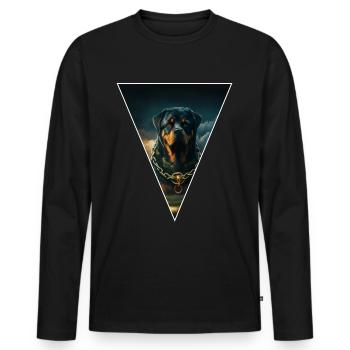 Rottweiler,Chiens Mama,Tête de chien,Dictons de chien,Chiens - T-shirt manches longues Premium bio Homme - noir - Devant - Nico (187cm)