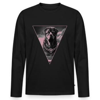 Rottweiler,Dog Head,Dog Sport,Bodyguard - Men's Premium Organic Long Sleeve Shirt - black - Front - Nico (187cm)