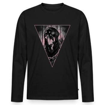 Rottweiler,Dog Head,Dog Sports - Men's Premium Organic Long Sleeve Shirt - black - Front - Nico (187cm)