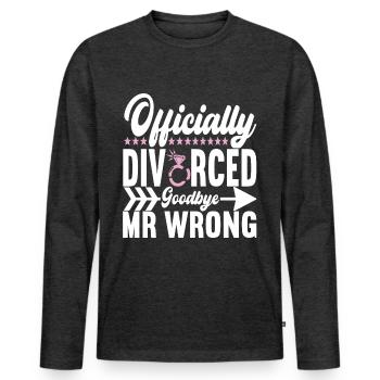 Divorce Divorcé - T-shirt manches longues Premium bio Homme - anthracite chiné - Devant - Nico (187cm)