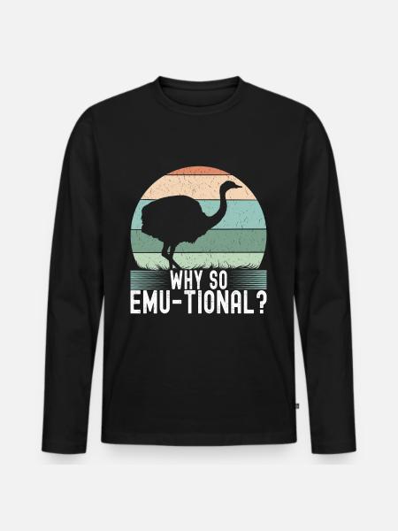 Emu Strauss - Men's Premium Organic Long Sleeve Shirt - black