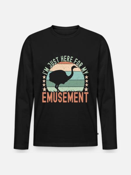 Emu Strauss - Men's Premium Organic Long Sleeve Shirt - black