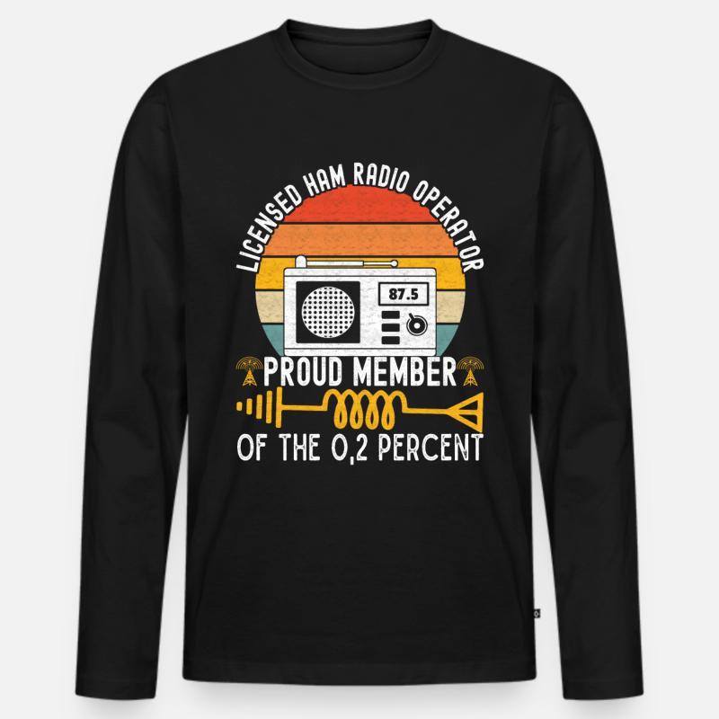 Ham Radio Ham Funker - Männer Premium Bio Langarmshirt - Schwarz