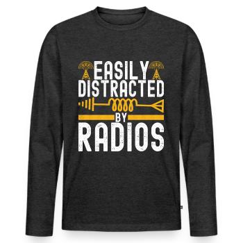 Ham Radio Ham Funker - Männer Premium Bio Langarmshirt - Anthrazit meliert - Vorne - Nico (187cm)