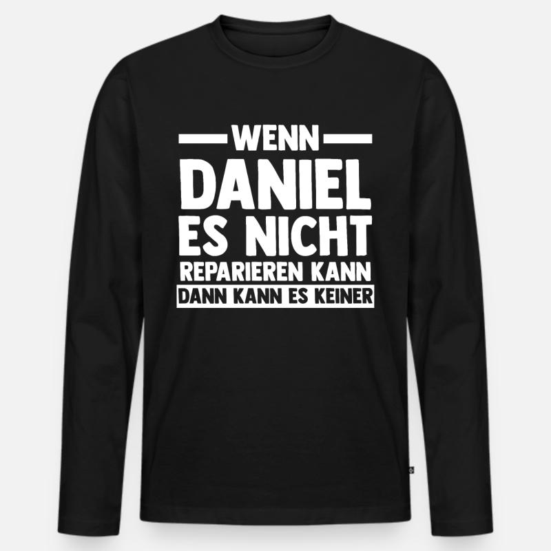 Daniel - Männer Premium Bio Langarmshirt - Schwarz