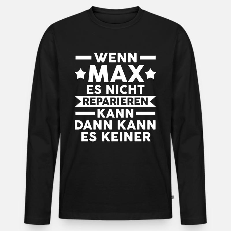 Max - Männer Premium Bio Langarmshirt - Schwarz