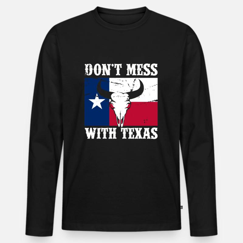 Texas - Männer Premium Bio Langarmshirt - Schwarz
