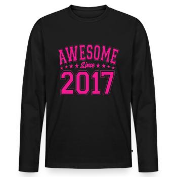 Awesome Since 2017 Birthday 2017 Vintage 2017 - Men's Premium Organic Long Sleeve Shirt - black - Front - Nico (187cm)