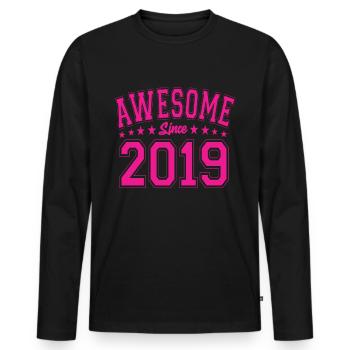 Awesome Since 2019 Birthday 2019 Vintage 2019 - Men's Premium Organic Long Sleeve Shirt - black - Front - Nico (187cm)