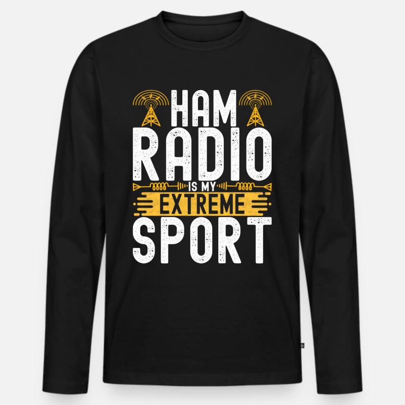 Ham Radio Ham Funker - Männer Premium Bio Langarmshirt - Schwarz