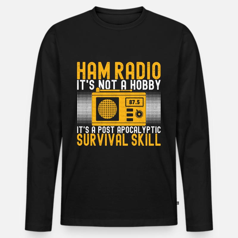 Ham Radio Ham Funker - Männer Premium Bio Langarmshirt - Schwarz