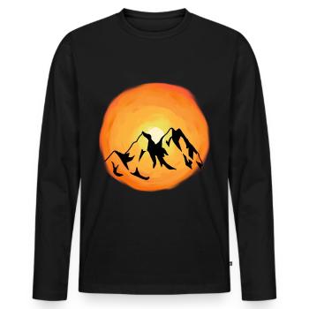 Sunshine Mountains Mountain Summit Mountaineer Alm - T-shirt manches longues Premium bio Homme - noir - Devant - Nico (187cm)