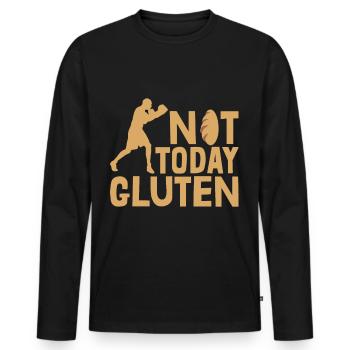 Funny Not Today Gluten For Gluten Free Lover - Männer Premium Bio Langarmshirt - Schwarz - Vorne - Nico (187cm)