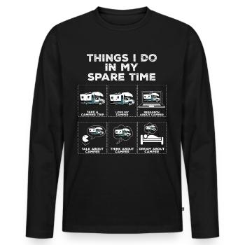Things in my spare time Motorhome Camping - Men's Premium Organic Long Sleeve Shirt - black - Front - Nico (187cm)