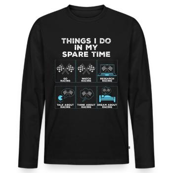 Things in my spare time motorsport gift - Men's Premium Organic Long Sleeve Shirt - black - Front - Nico (187cm)