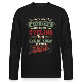 Vatertag Radfahren Papa Vater Geburtstagsgeschenk - Männer Premium Bio Langarmshirt - Schwarz - Vorne - Nico (187cm)