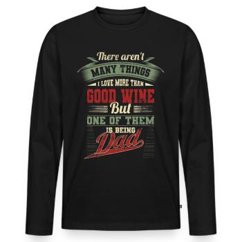 Vatertag Wein Weinliebhaber Vater Papa Geschenk - Männer Premium Bio Langarmshirt - Schwarz - Vorne - Nico (187cm)