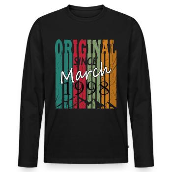 Les légendes sont nées en 1998 - T-shirt manches longues Premium bio Homme - noir - Devant - Nico (187cm)
