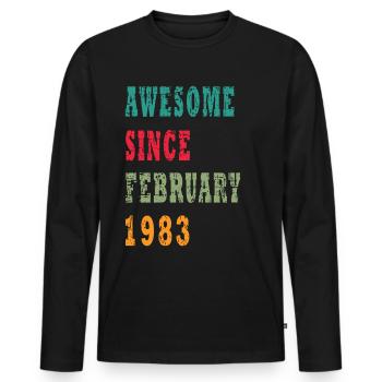 40 ans, verdict de naissance - T-shirt manches longues Premium bio Homme - noir - Devant - Nico (187cm)