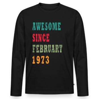 50 Jahre alt, Geburtsspruch - Männer Premium Bio Langarmshirt - Schwarz - Vorne - Nico (187cm)