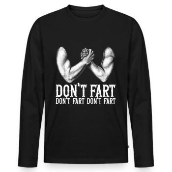 Bras de fer Bras de fer - T-shirt manches longues Premium bio Homme - noir - Devant - Nico (187cm)