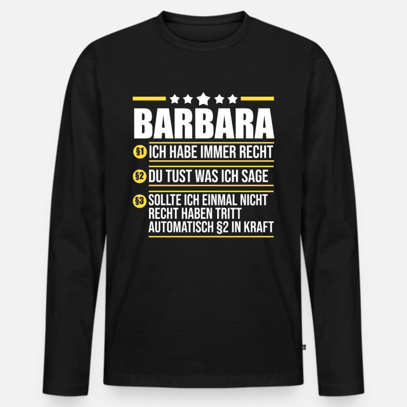 Barbara - Männer Premium Bio Langarmshirt - Schwarz