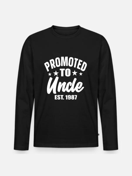 Promu Oncle est 1987 - T-shirt manches longues Premium bio Homme - noir