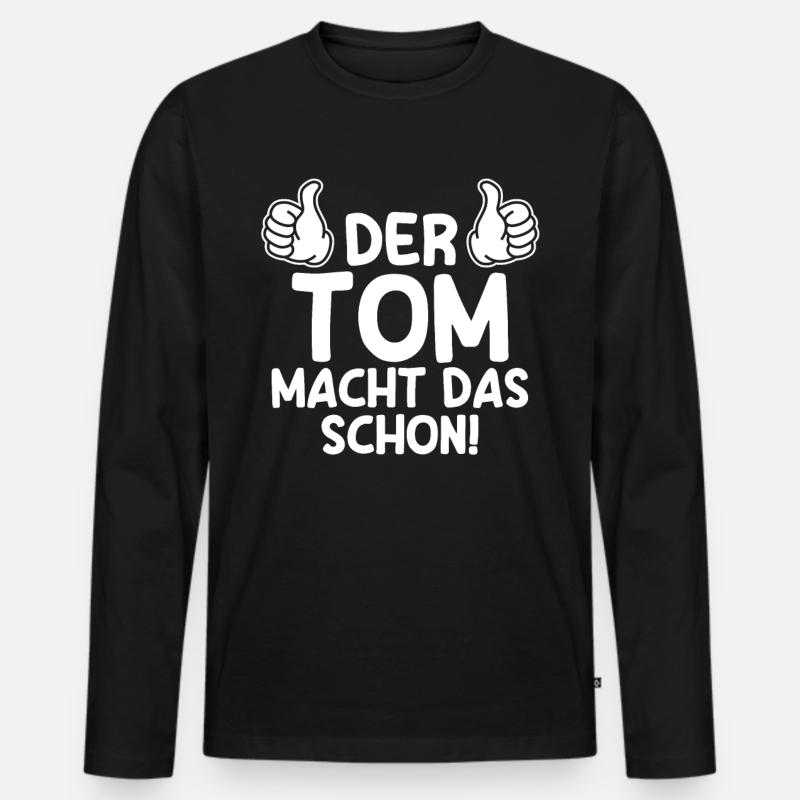 Tom - Männer Premium Bio Langarmshirt - Schwarz
