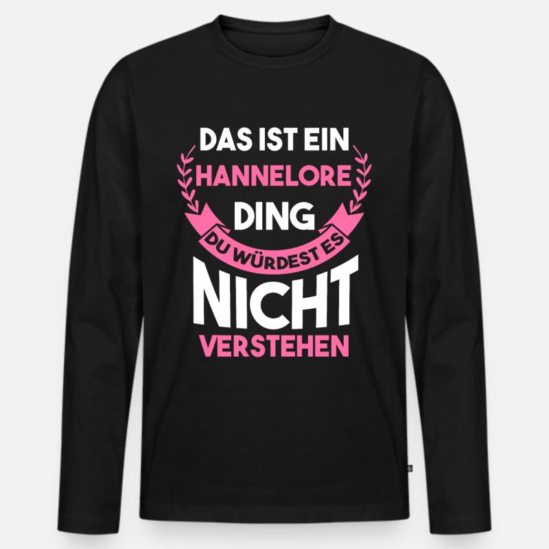 Hannelore - Männer Premium Bio Langarmshirt - Schwarz