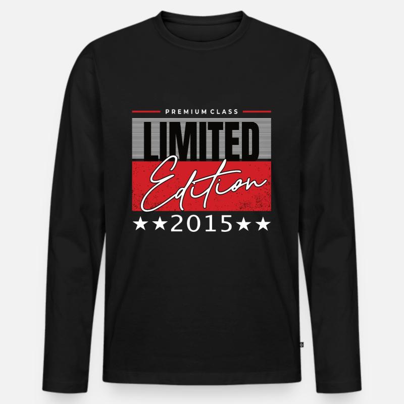 Limited Edition 2015 - Männer Premium Bio Langarmshirt - Schwarz