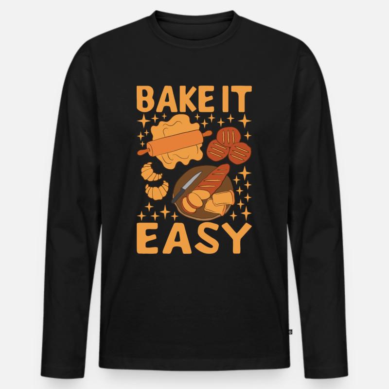 Bäcker Bäckerei Backen - Männer Premium Bio Langarmshirt - Schwarz