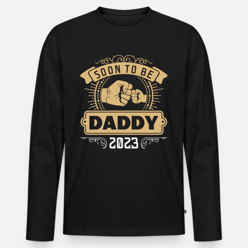 Bald Papa 2023 - Männer Premium Bio Langarmshirt - Schwarz